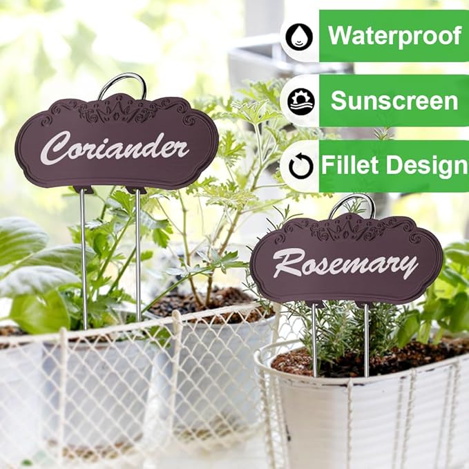 Metal Crown Plant Garden Markers