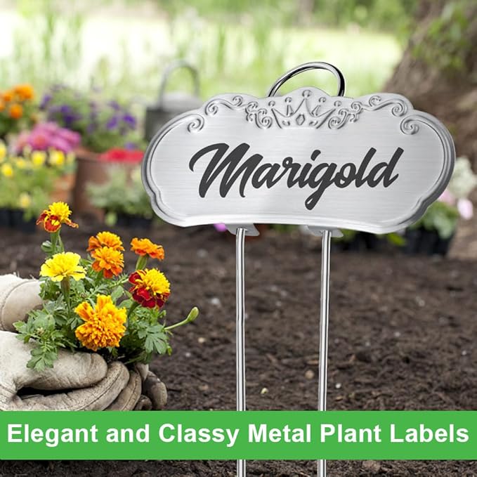 Metal Crown Plant Garden Markers