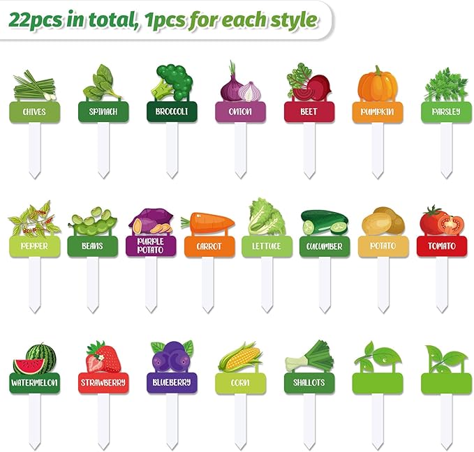 22Pc Acrylic Vegetable Plant Label