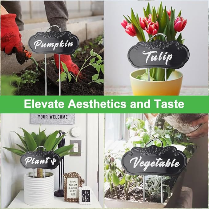 Metal Crown Plant Garden Markers
