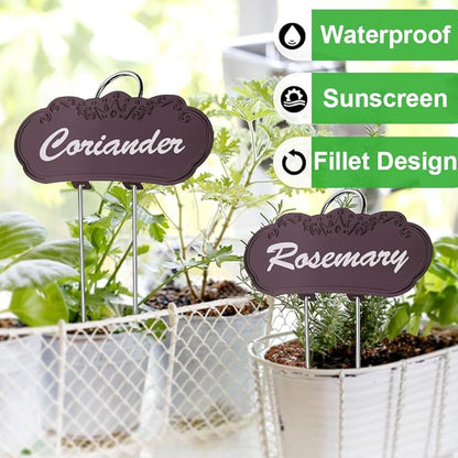 Metal Crown Plant Garden Markers