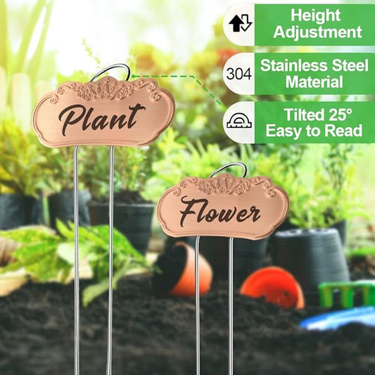 Metal Crown Plant Garden Markers