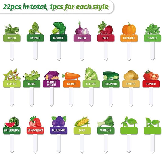 22Pc Acrylic Vegetable Plant Label